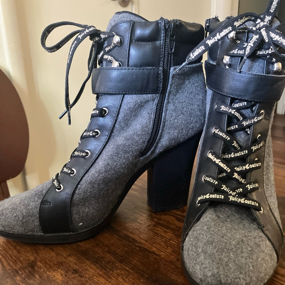 JUICY COUTURE Women's Lace-up High Heel Ankle Boots size 10